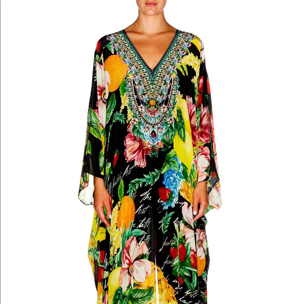 CAMILLA SILK SPLIT FRONT KAFTAN CALL ME CARMEN